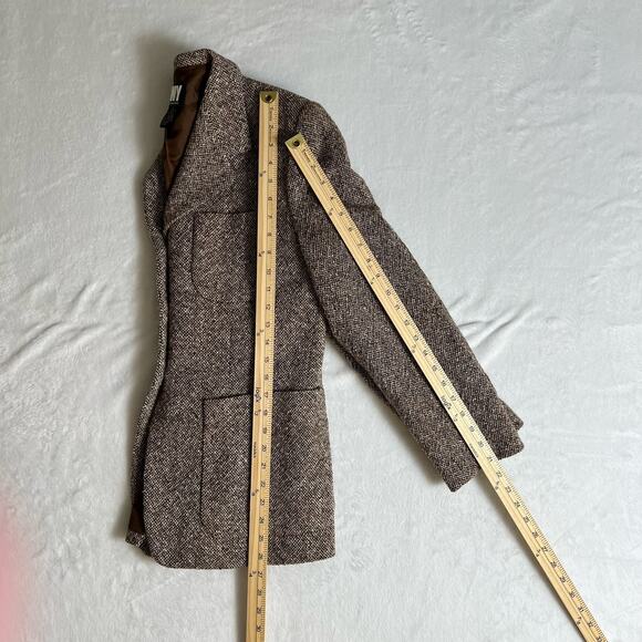 DKNY Women’s Wool Tweed Blazer Size M 8 Brown Timeless Office Preppy Old Money - Picture 6 of 7
